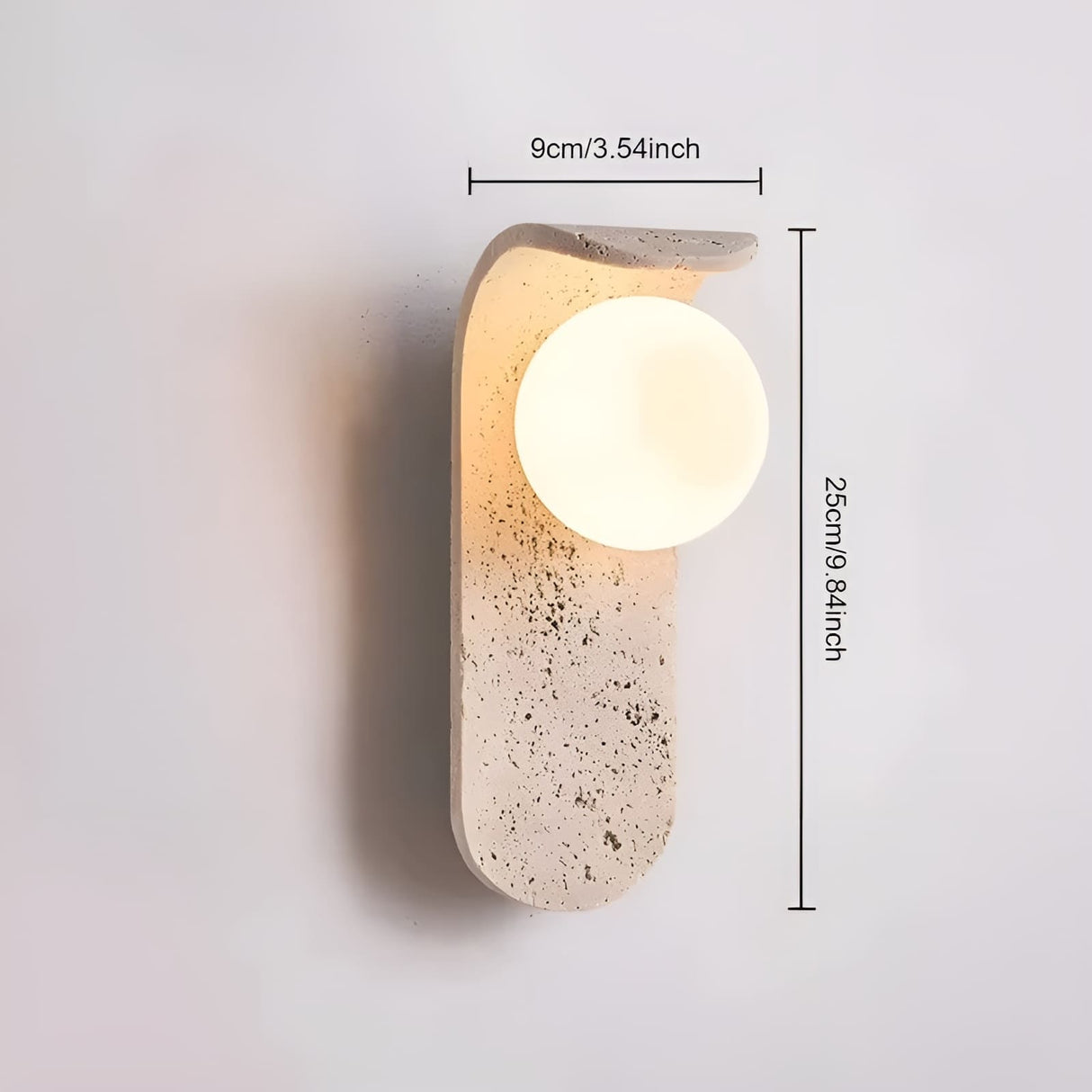 Applique murale élégante incurvée pierre naturelle | Style wabi sabi