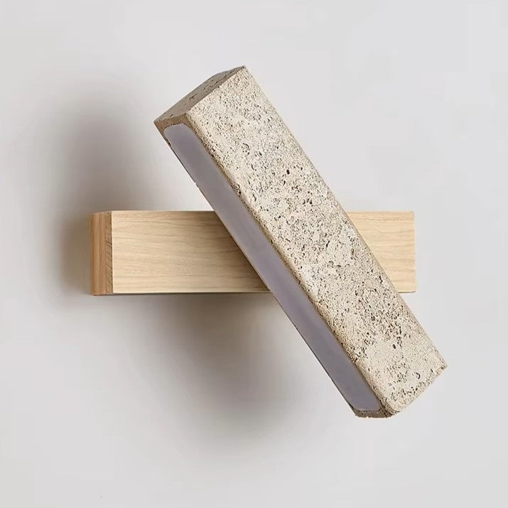 Applique murale rotative en pierre naturelle | Style wabi sabi