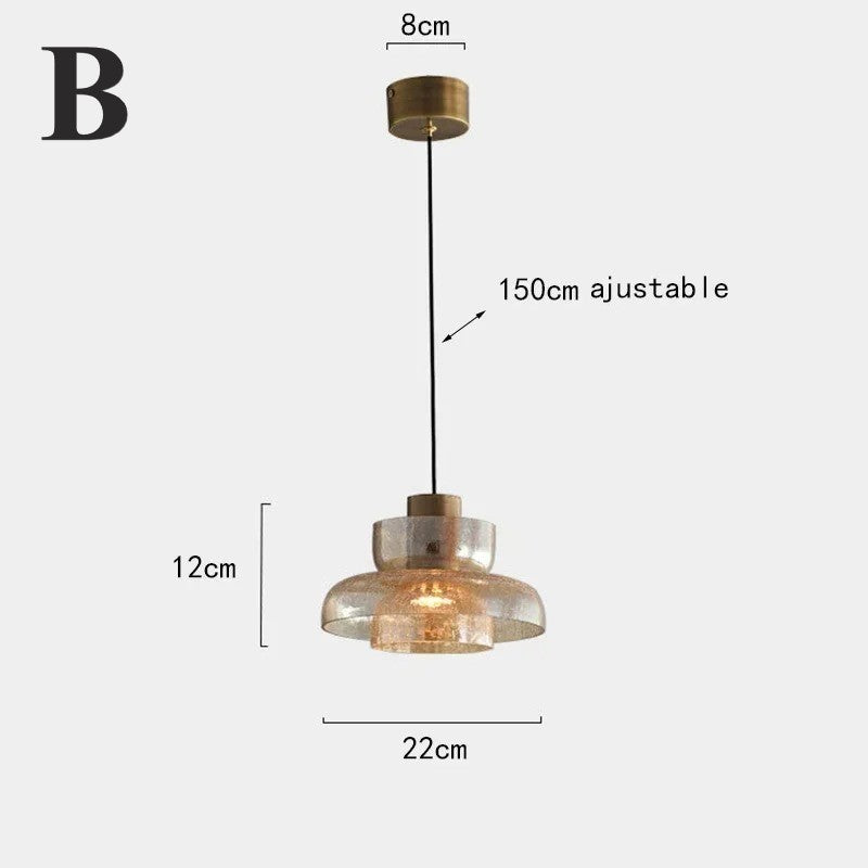Suspension verre craquelé | Style moderne élégant