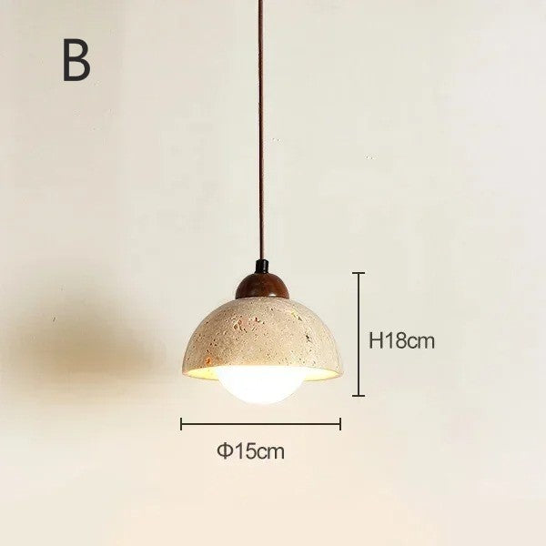 Suspension élégante pierre naturelle | Style wabi sabi