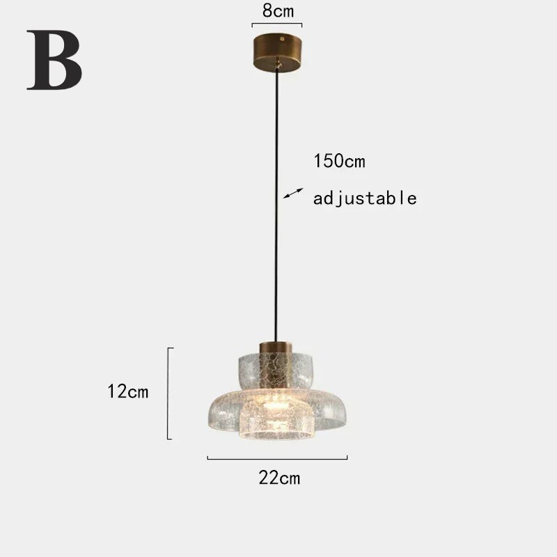 Suspension verre craquelé | Style moderne élégant