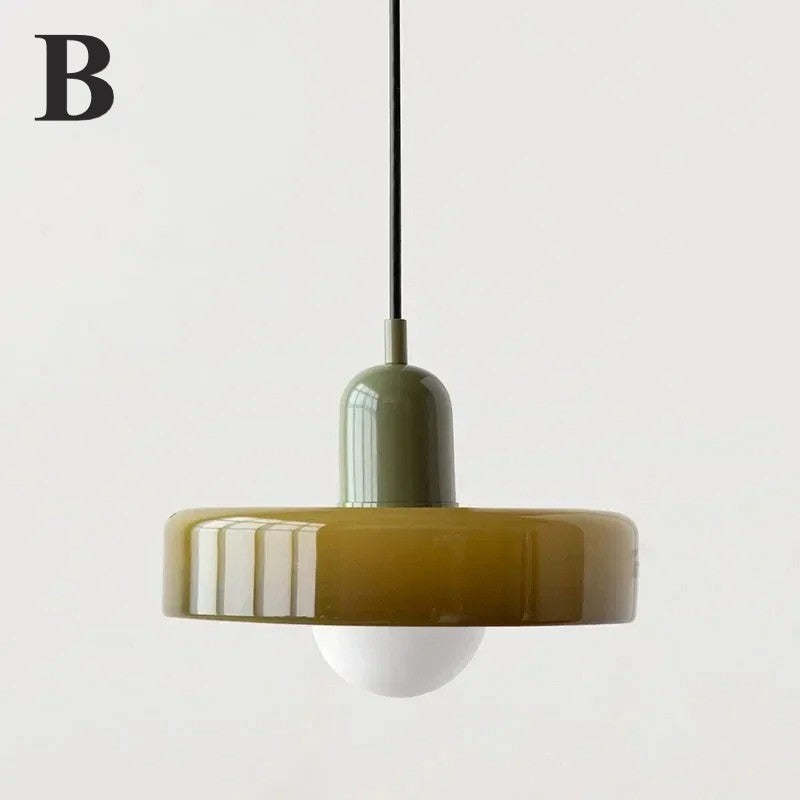 Suspension rétro verre teinté | Style vintage