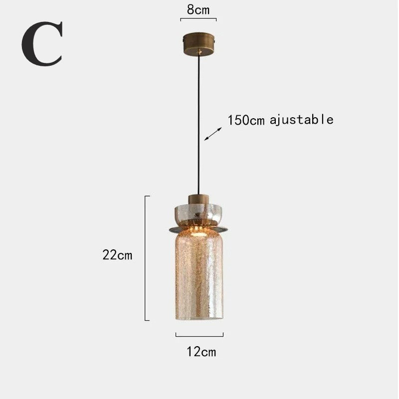 Suspension verre craquelé | Style moderne élégant