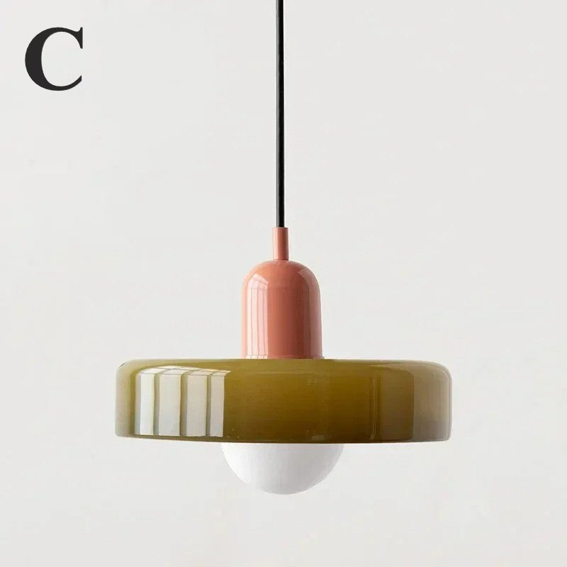 Suspension rétro verre teinté | Style vintage