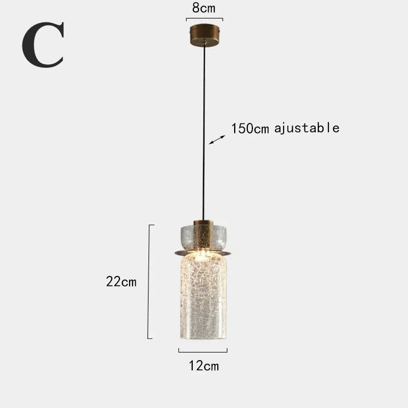 Suspension verre craquelé | Style moderne élégant