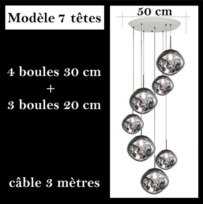 Suspension style verre soufflé | Boule de lave