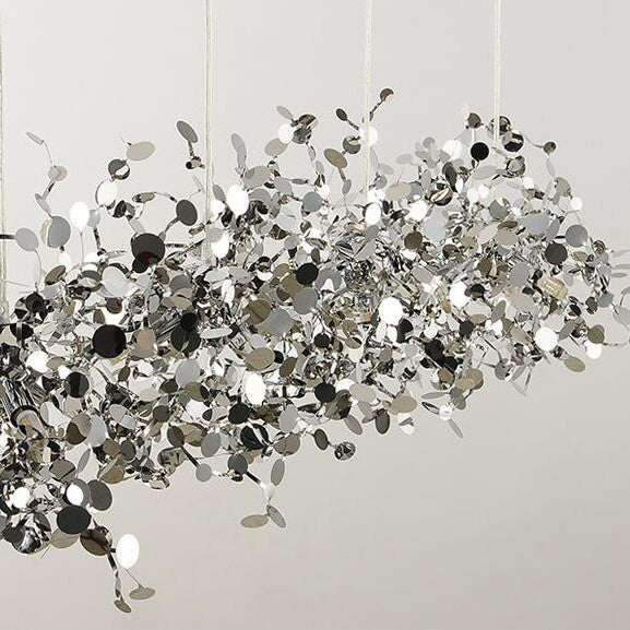 Suspension élégante en forme de feuille en acier inoxydable