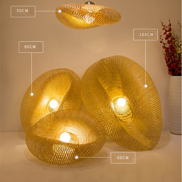 Suspension tressée en bambou naturel au style bohème et scandinave