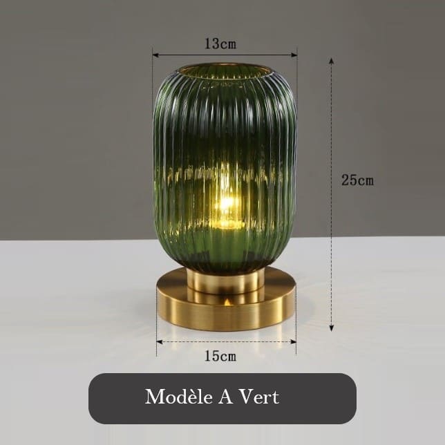 Lampe de chevet en verre teinté