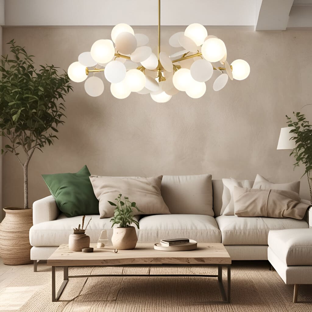 Lustre Artistique en cuivre doré - Design fleuri