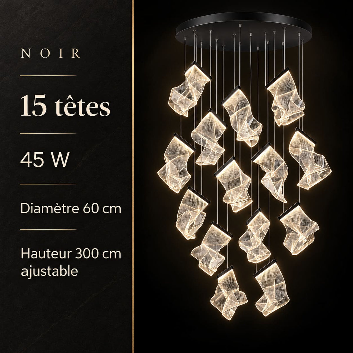Lustre de luxe au design moderne - LED