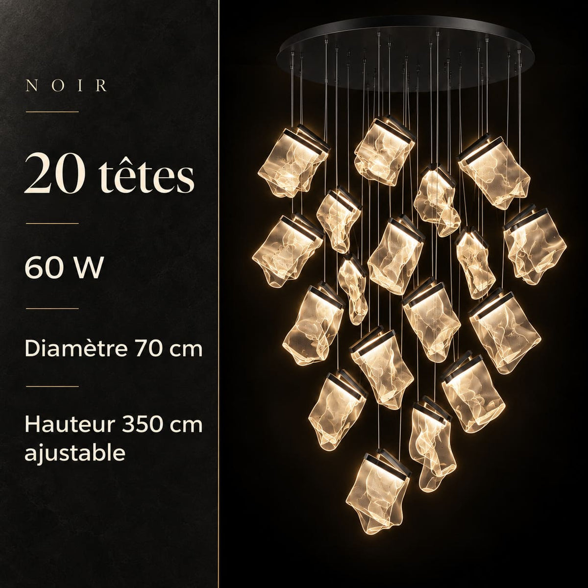Lustre de luxe au design moderne - LED