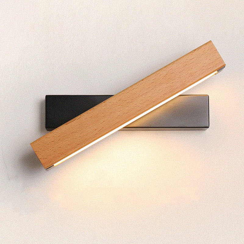 Applique murale rotative en bois et métal au design nordique et moderne