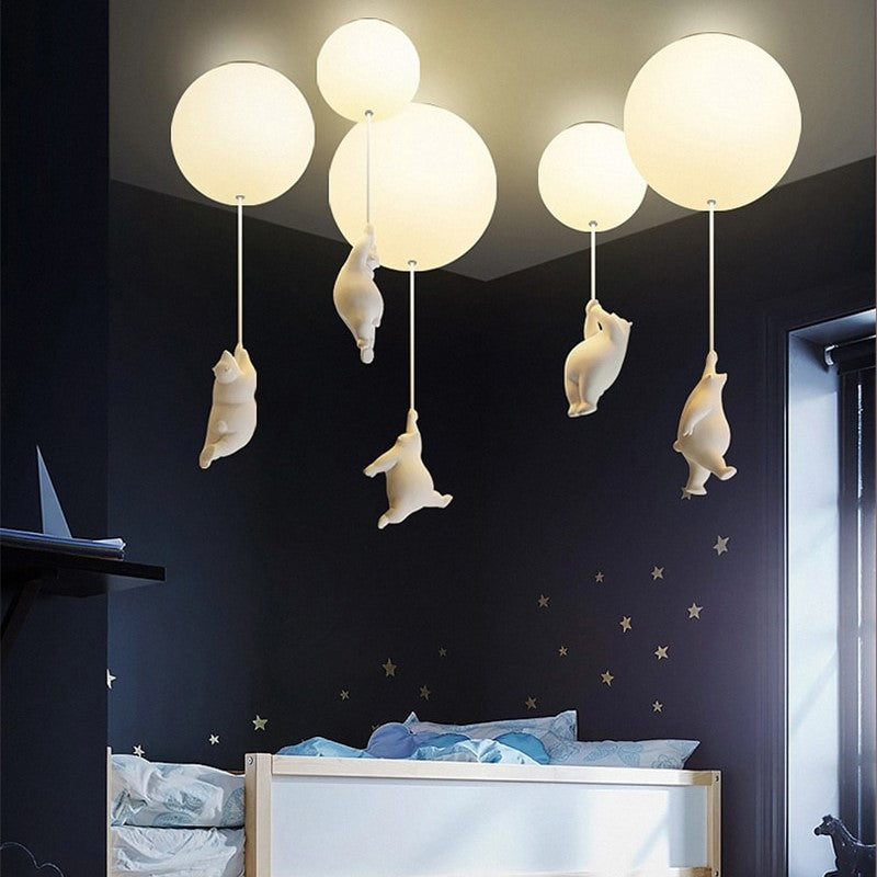 Lustre enfant ours polaire suspendu