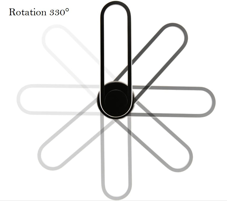 Applique murale rotative à 330° noire ou blanche au design futuriste