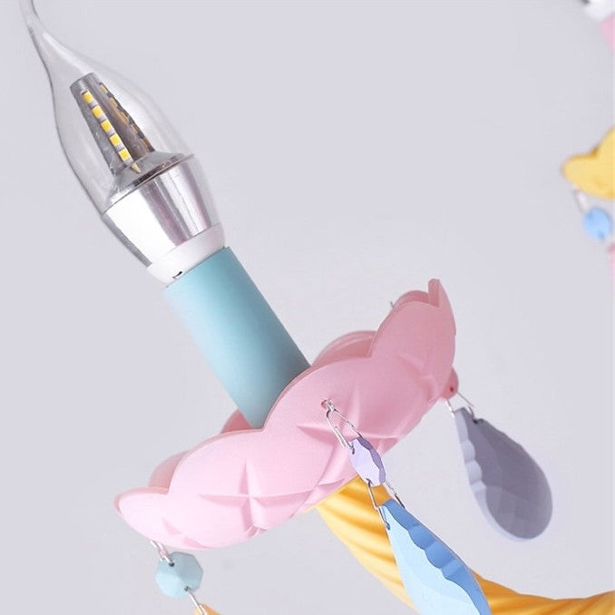 Lustre chandelier chambre enfant- arc en ciel multicolore