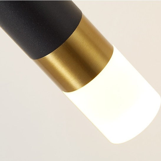 Applique murale pendante en aluminium noir et or au design moderne et minimaliste