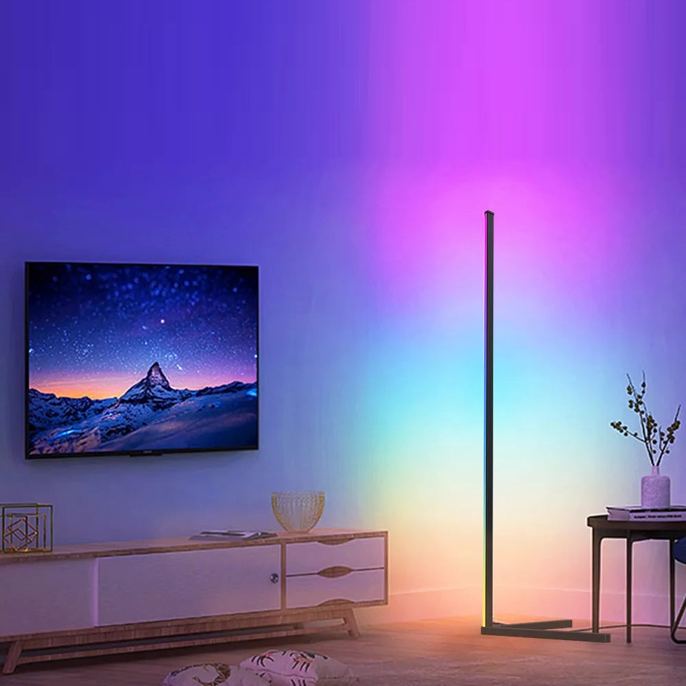 Lampadaire d’angle LED de couleurs