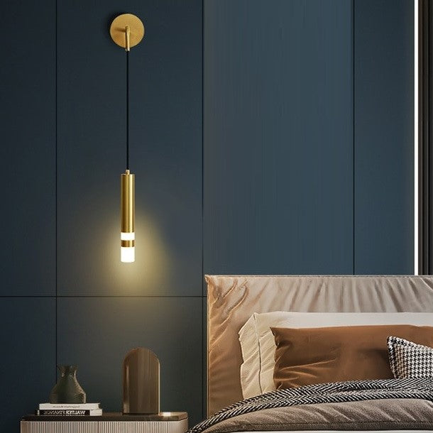 Applique murale pendante en aluminium noir et or au design moderne et minimaliste