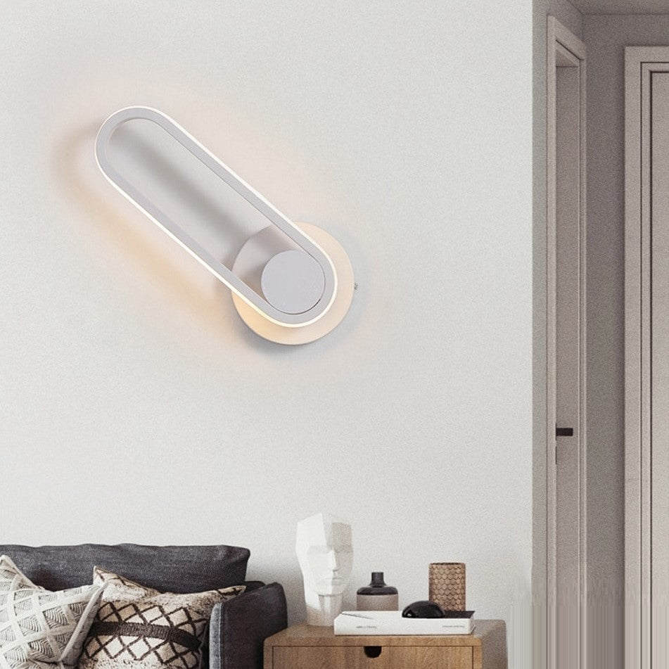 Applique murale rotative à 330° noire ou blanche au design futuriste