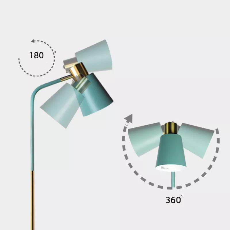 Lampadaire sur pied à tête rotative, design moderne