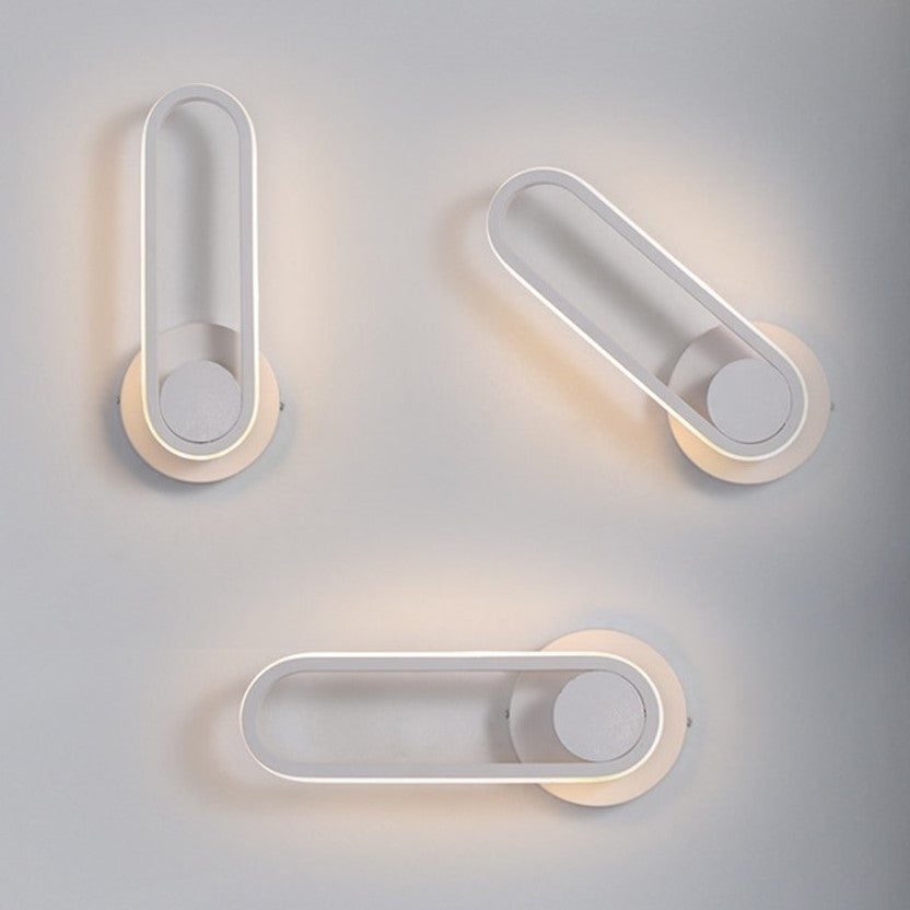 Applique murale rotative à 330° noire ou blanche au design futuriste