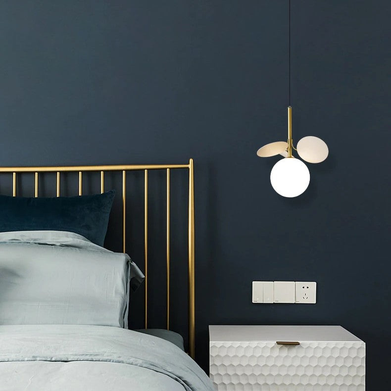 Suspension fleurie en acier brossé