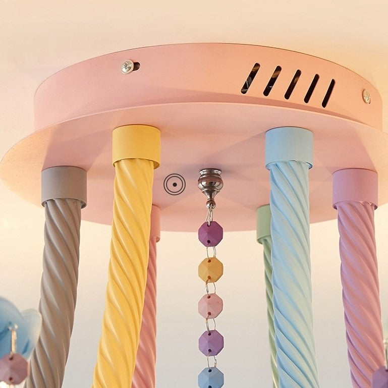 Lustre chandelier chambre enfant- arc en ciel multicolore