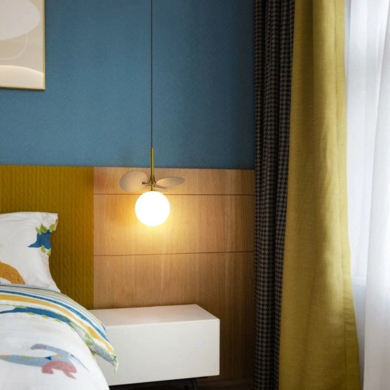 Suspension fleurie en acier brossé