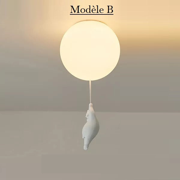 Lustre enfant ours polaire suspendu