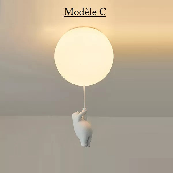 Lustre enfant ours polaire suspendu