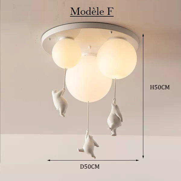 Lustre enfant ours polaire suspendu