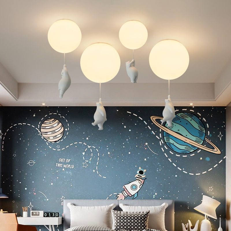 Lustre enfant ours polaire suspendu