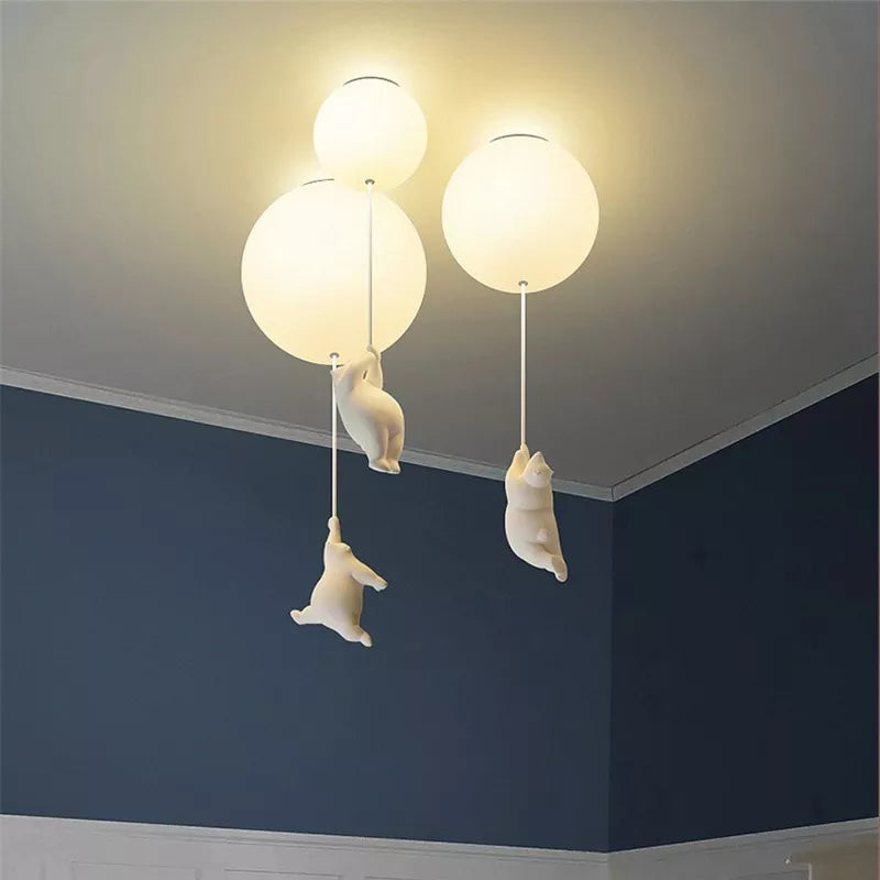Lustre enfant ours polaire suspendu