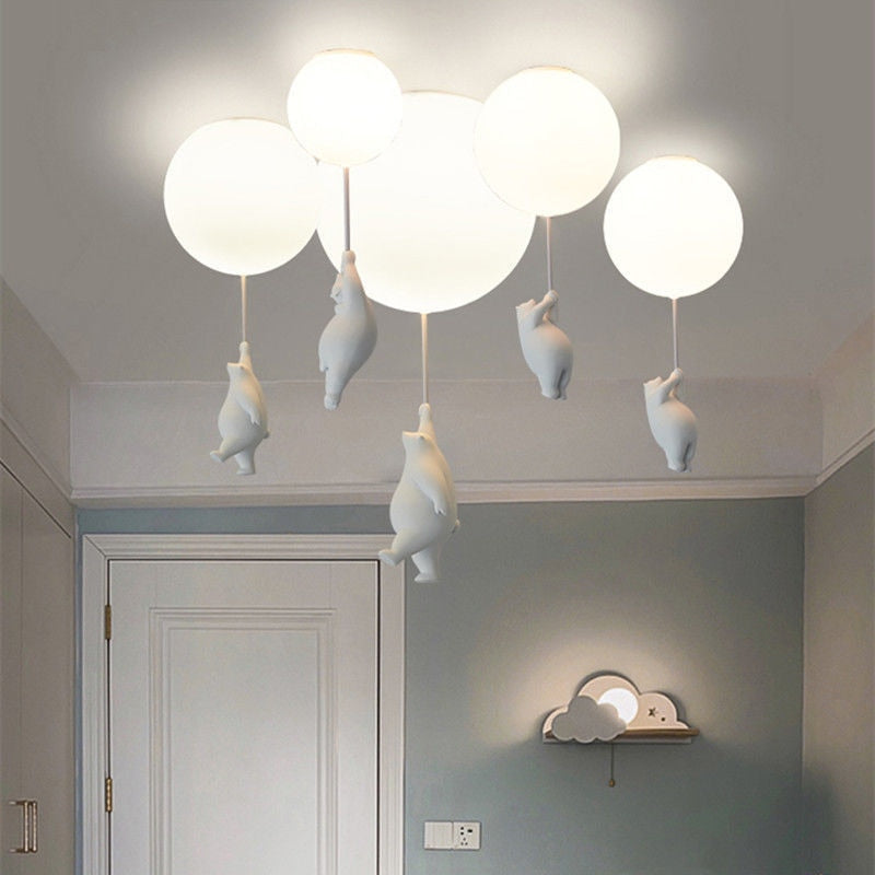 Lustre enfant ours polaire suspendu