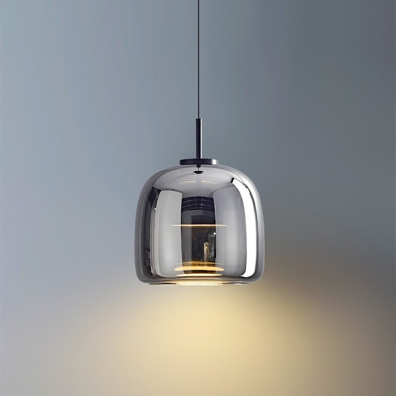 Suspension LED en verre teinté et fumé