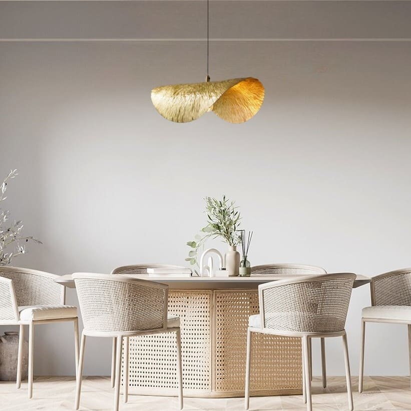 Elegante Pendelleuchte | Gehämmerte Kupferspäne