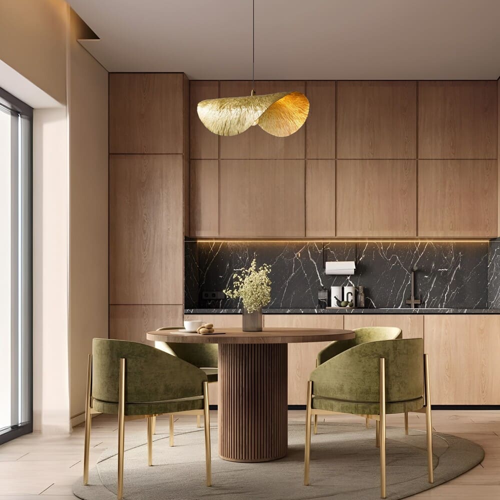 Elegante Pendelleuchte | Gehämmerte Kupferspäne