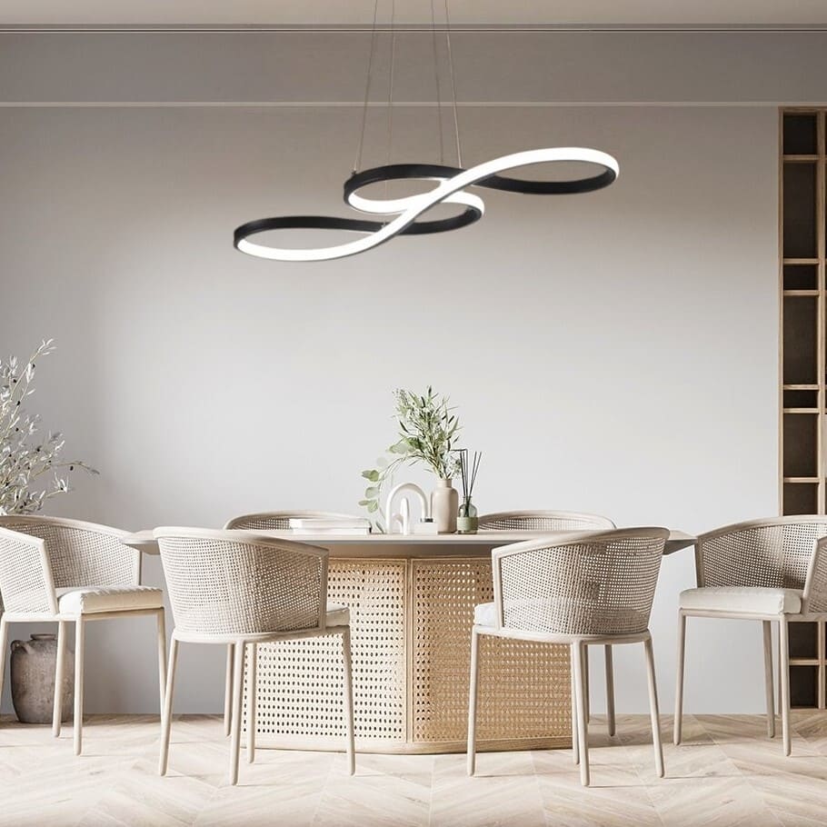 Suspension LED élégante en aluminium | Clef de sol