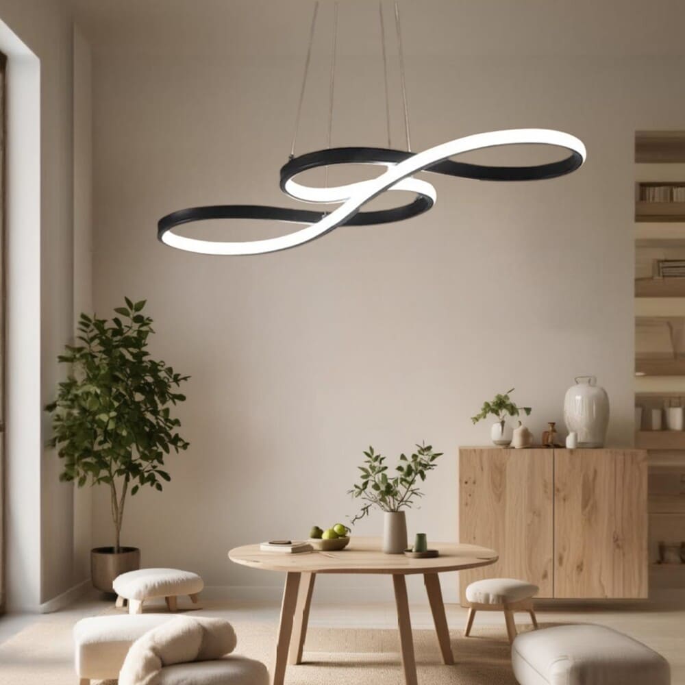 Suspension LED élégante en aluminium | Clef de sol