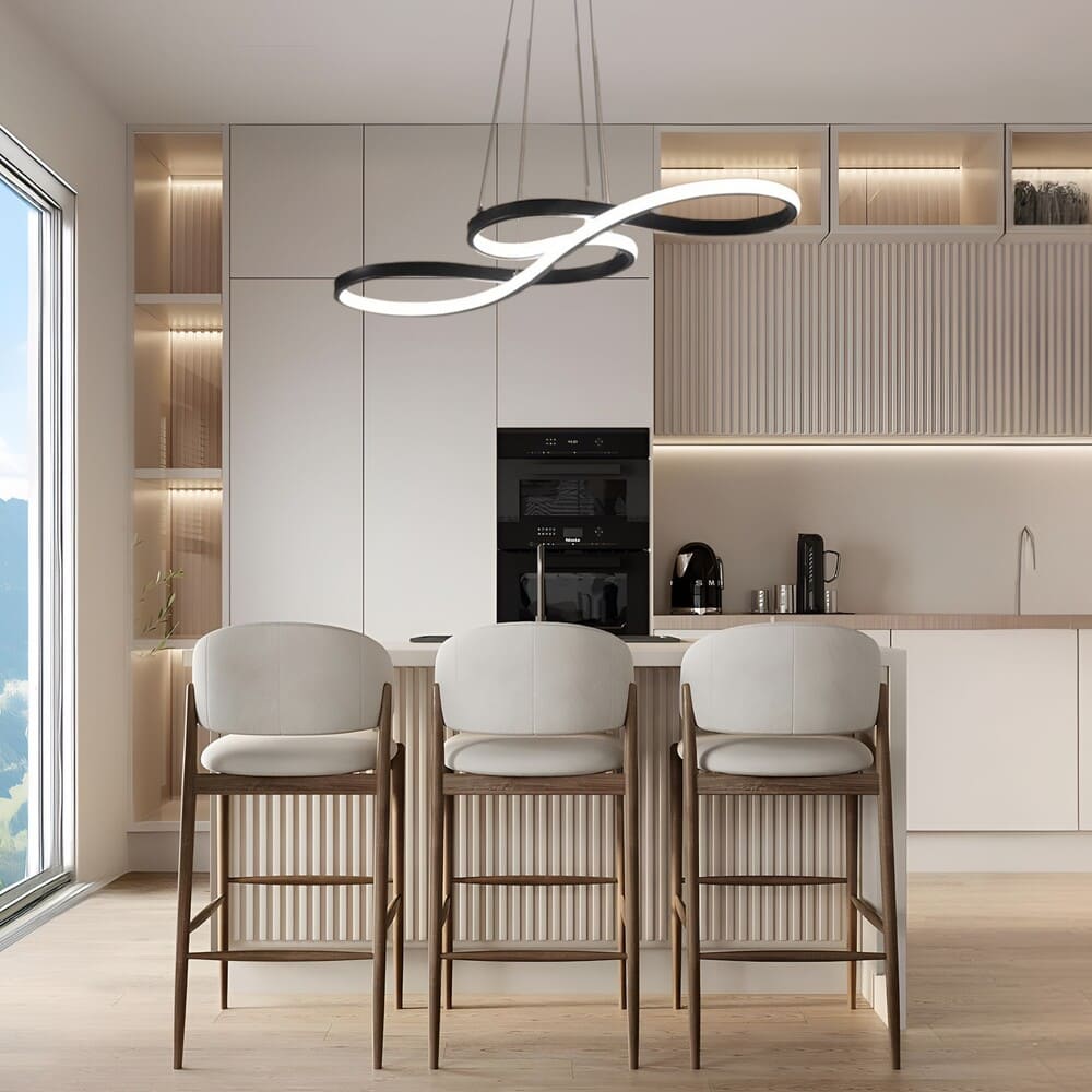 Suspension LED élégante en aluminium | Clef de sol