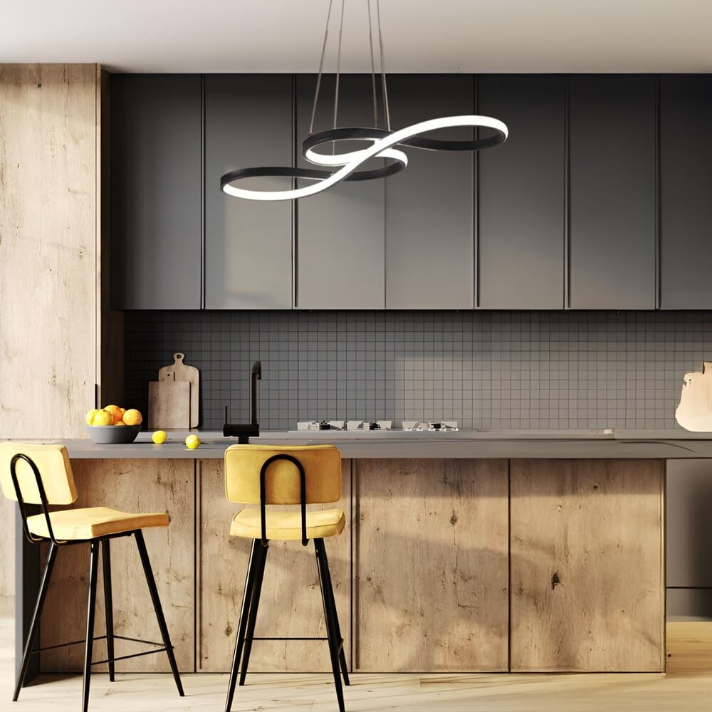 Suspension LED élégante en aluminium | Clef de sol