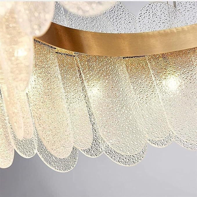 Suspension en verre | Couronne dorée