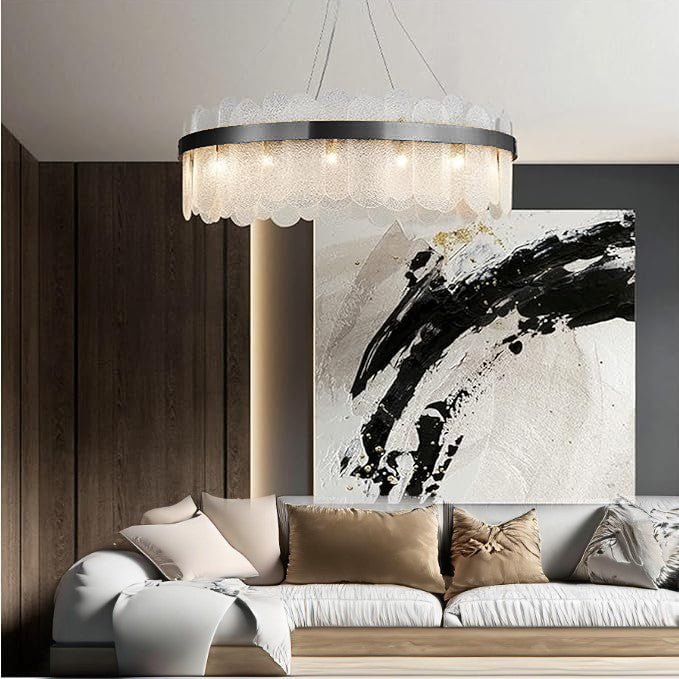 Suspension en verre | Couronne dorée