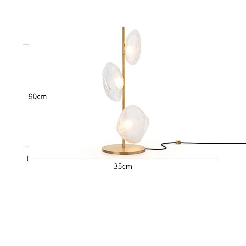 Lampadaire au design abstrait et verre fumé