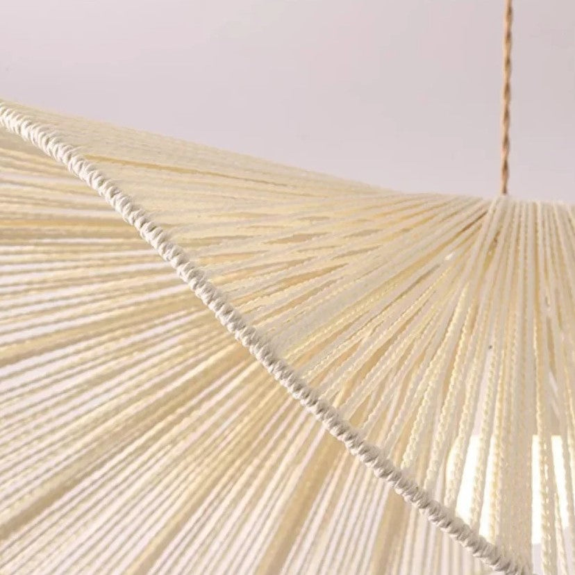 Suspension corde naturelle rotin | Style wabi sabi