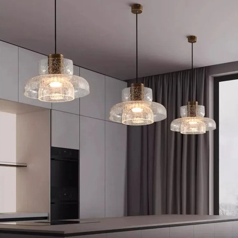 Suspension verre craquelé | Style moderne élégant