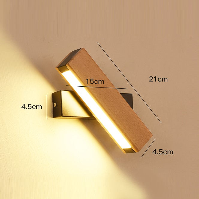Applique murale rotative en bois et métal au design nordique et moderne