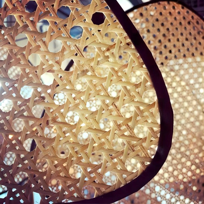 Applique murale aérienne rotin vintage | Style wabi sabi