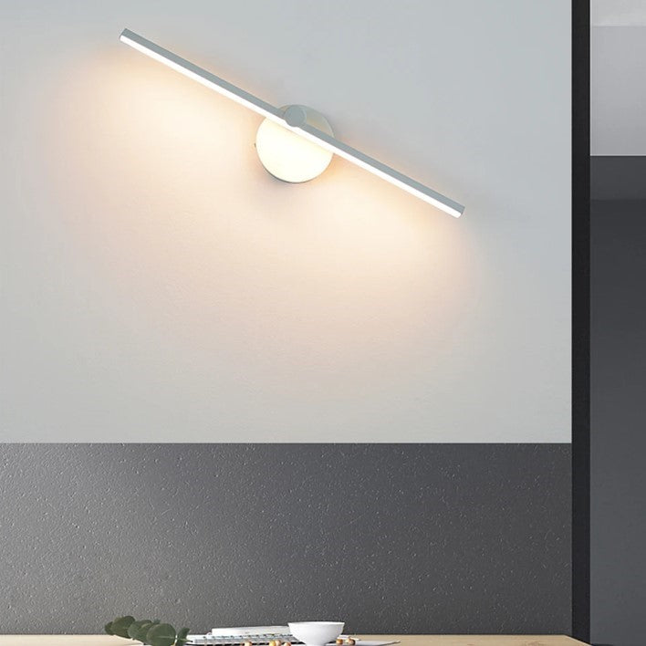 Applique mural rotative à 300° en aluminium en forme de tube noir à LED